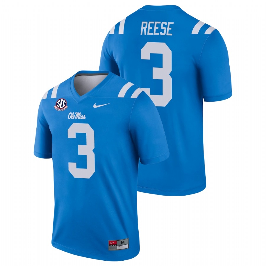 Ole Miss Rebels Men's NCAA Otis Reese #3 Blue Alternate Legend College Football Jersey EBY2149OS